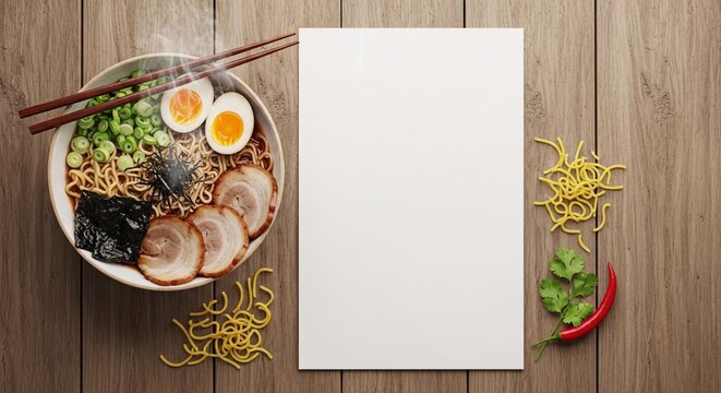 Gourmet plated dish with blank menu book mockup, perfect for fine dining restaurant branding and presentation.