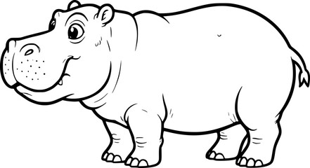 Fototapeta premium hippo cartoon illustration