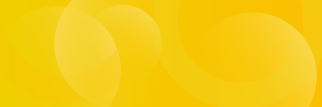 Abstract yellow background with transparent circles and overlapping spheres, sunny bright gradient pattern for summer sale banner