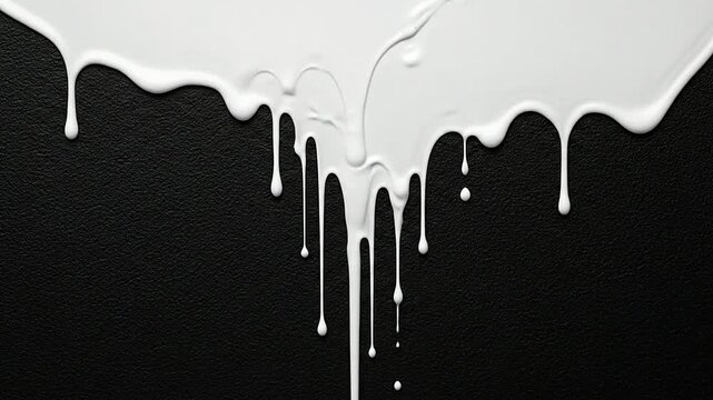 White liquid dripping down a textured dark surface