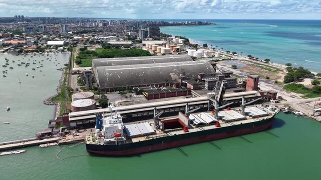 The Port of Macei&oacute; handles cargo and connects Alagoas to international trade, playing a strategic role in the economy of Brazil&rsquo;s northeastern coast - Macei&oacute;, Alagoas, Brazil