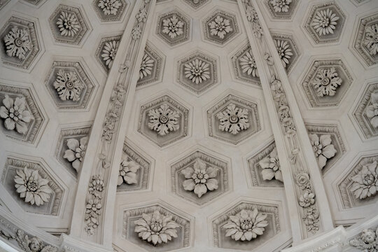 Decorative coffered ceiling rosettes in Solothurn church