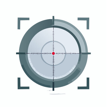 Precision crosshair reticle with a red dot focus representing targeting and accuracy