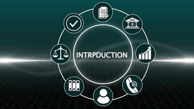 Business, technology, internet and network concept. Virtual screen of the future and sees the inscription: Introduction. Abstract business graph technology symbols 4K VIDEO ANIMARION