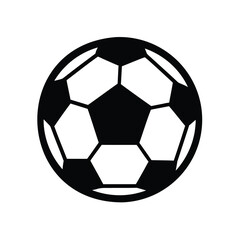 Fototapeta premium Soccer ball inside circle silhouette vector icon
