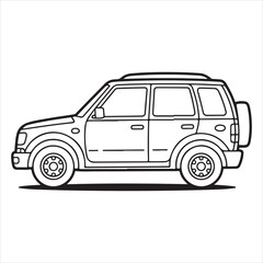 Fototapeta premium Line drawing of a compact station wagon vehicle side view
