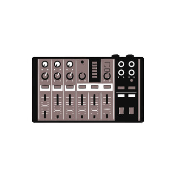Audio mixer control panel equipment.