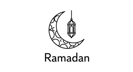 Fototapeta premium Ramadan Crescent Moon Lantern Icon.