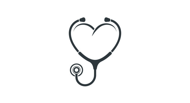 Stethoscope in heart shape symbol.