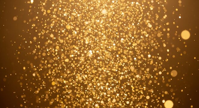 Abstract golden glitter particles background