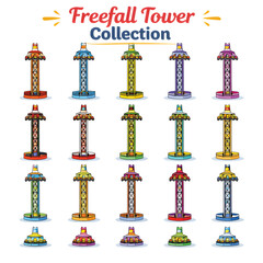 Freefall Tower Ride Collection at Amusement Park Adventure © imran