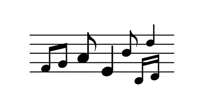 Musical Notes on Staff Lines.