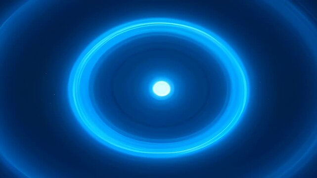Blue light circular concentric cycle business elegance abstract glow pattern with circular concentric blue neon ring with glowing center for business elegance and cycle design abstract light ring