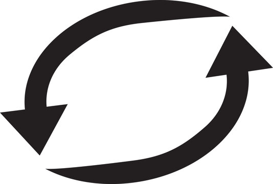 Circular arrows forming a loop with two arrowheads pointing oppositely