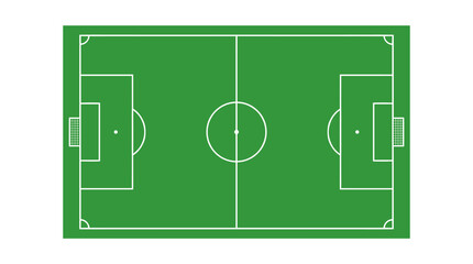 Soccer Field Illustration: A vibrant illustration showcases a detailed soccer field, perfectly rendered with crisp lines and a lush green playing surface, ready for action. © Duran