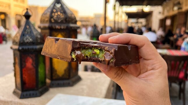 One bite of Dubai chocolate