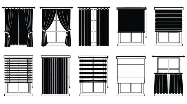 Window Curtains Blinds and Shade Coverings for Interior Decoration