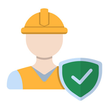 Safety at work occupational health construction flat icon
