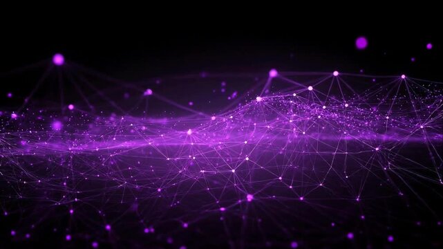 Network connections in purple space.