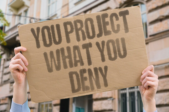"You Project What You Deny" Unresolved internal traits are frequently imposed onto external relationships. PROJECT. DENY. INTERNAL. IMPOSE. RELATION.