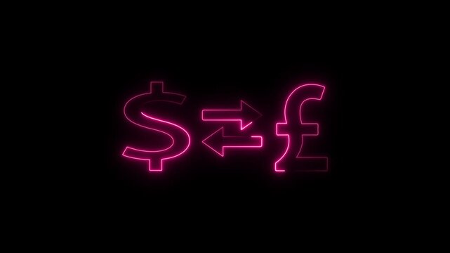 futuristic usd to gbp exchange animation for fintech apps online banking and payment systems 4k.