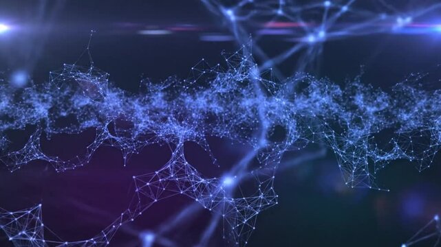 Abstract futuristic blue network design showing connections and data flow, futuristic science background