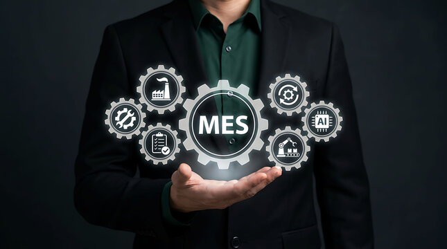 MES manufacturing execution system smart factory automation industry concept