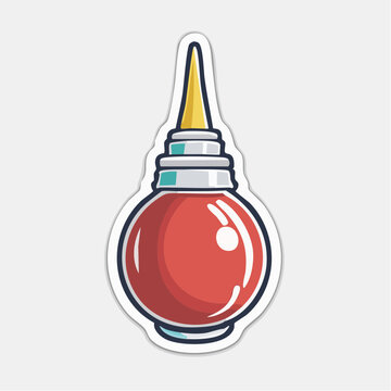 Red Enema Bulb Syringe with Yellow Tip