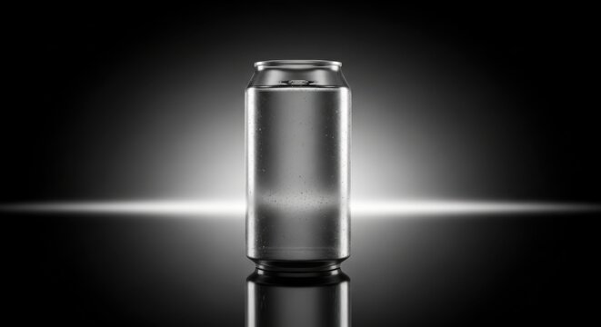 Sleek Metal Beverage Container Refreshment  Sustainability - Premium Drink Packaging with Smooth Surface and Recyclable Material for Thirst-Quenching Cold Drinks Fizzy Beverage