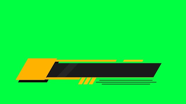 Modern Yellow and Black Lower Third Graphic on Green Screen Background for News Sports and Business Video Production