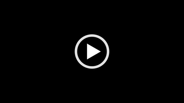 video player button icon isolated on white play music start audio black circle and white color.