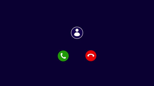 Incoming call ring icon backgroud Screen Animation of phone call Incoming call phone icon you receive the message animated, incoming call concept on mobile phone screen animation background 4k video