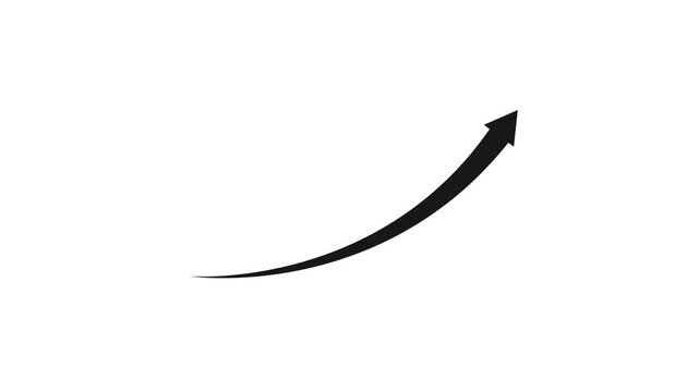 Business growth arrow and graph chart animation. Up arrow animation on black background.
