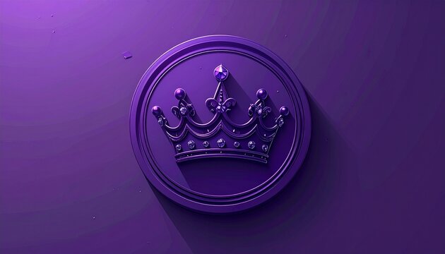 3d metallic crown emblem on vibrant purple gradient background for luxury branding