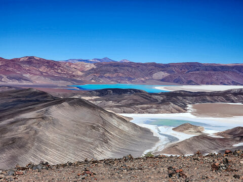 Turquoise lagoon at Balcon del Pissis, Andes Mountains, Argentina