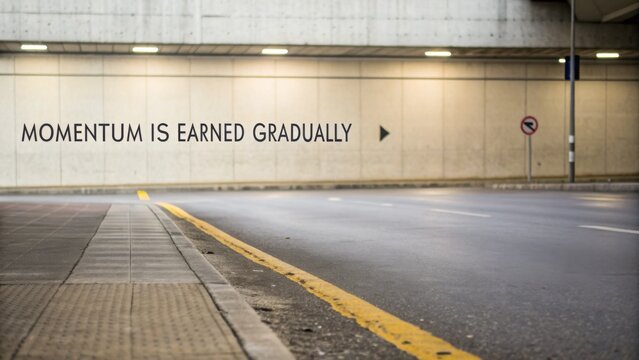 Inspirational Quote on Wall Along Urban Street with Empty Road Underpass and Soft Lighting for Motivational Themes and Designs