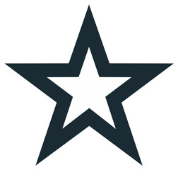 Fototapeta premium Simple vector star outline, isolated black shape, holiday decor element