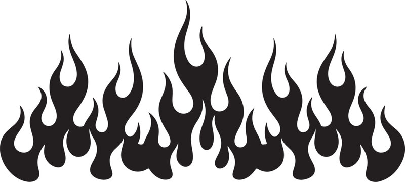 Flame fire border frame silhouette template vector illustration clipart