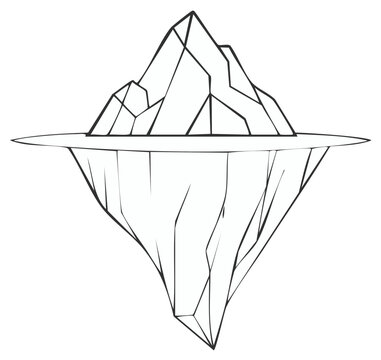 Iceberg illustration showing visible above the waterline and hidden parts