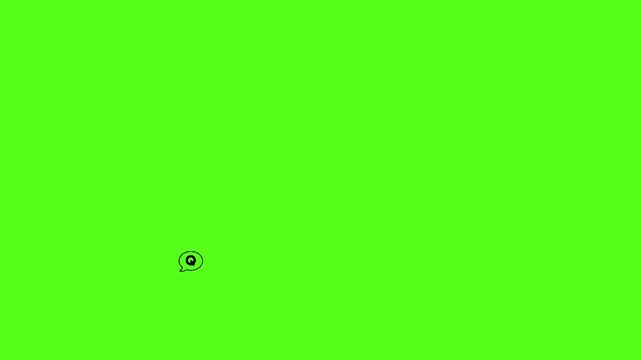A video featuring a Q&A session with speech bubbles on a bright green background