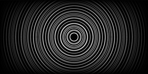 Obraz premium Create a bold look with a centric circle background featuring vector graphics of sound waves.
