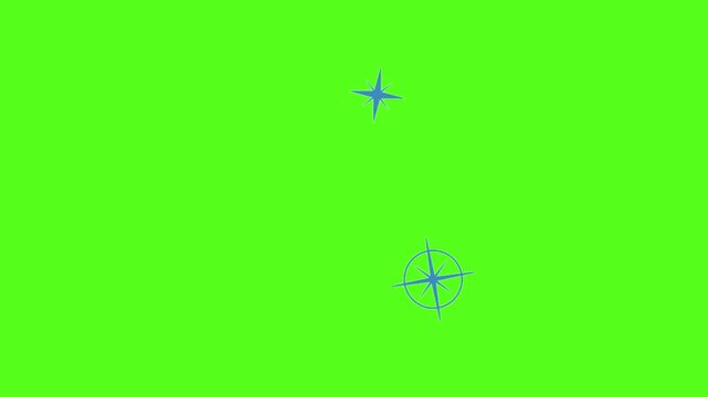 A video showcasing vibrant purple starbursts on a bright green background