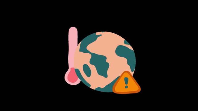 A video showcasing a thermometer and a planet with a star, illustrating climate change and global warming in a stylized video.
