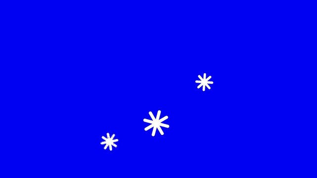 A video showcasing a small white asterisk symbol on a solid blue background