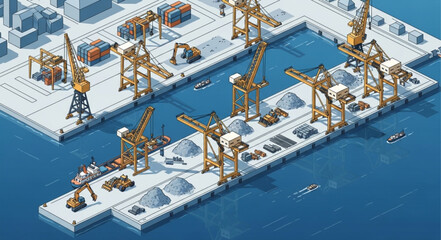 Oil Platform and Drilling Rigs in Arctic Environment. © Whyyyu