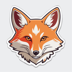 Obraz premium Stylized Fox Head Sticker Illustration