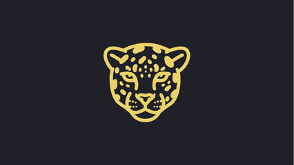 Minimalist Golden Jaguar Head Logo Illustration © Trubus_arto