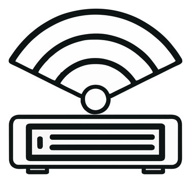 Wifi extender network booster line art icon on white.... Generative AI