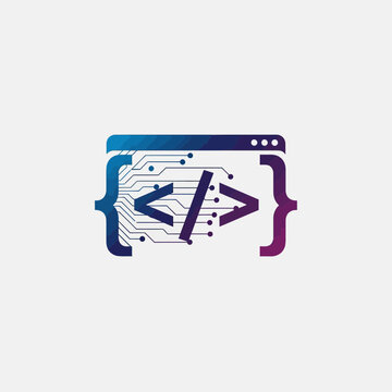Colorful coding symbol on screen.