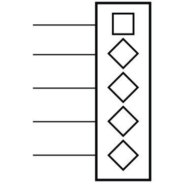SIL Resistor Network 5 Pin Circuit Symbol Line Icon